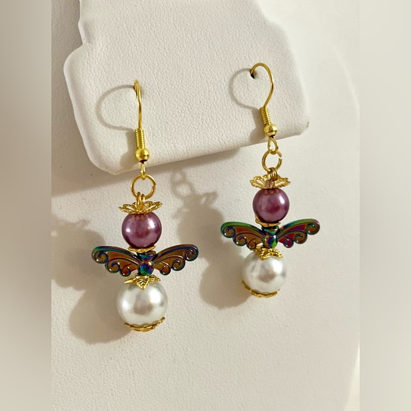 NEW!!! Handcrafted Angel Rainbow Earrings - Picture 2 of 2
